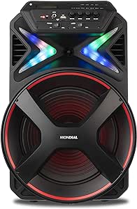 Caixa Amplificada Connect Lights Mondial Preto/Vermelho 400W RMS Bivolt - CM-400 É Boa