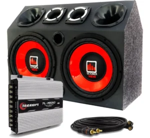 Caixa Igrejinha Trio Som Completo + Modulo Taramps Tl1500 É Boa