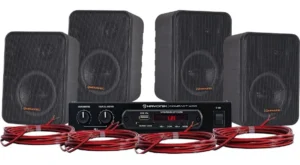 Kit Som Ambiente Bluetooth + 4 Caixas Parede Pretas Hayonik É Bom