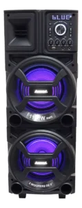 Caixa Som Amplificada Bluetooth 1100W Rms Woofer Mp3 Usb Led Tws Bivolt ACA 1101 Duplo 8 Black É Boa